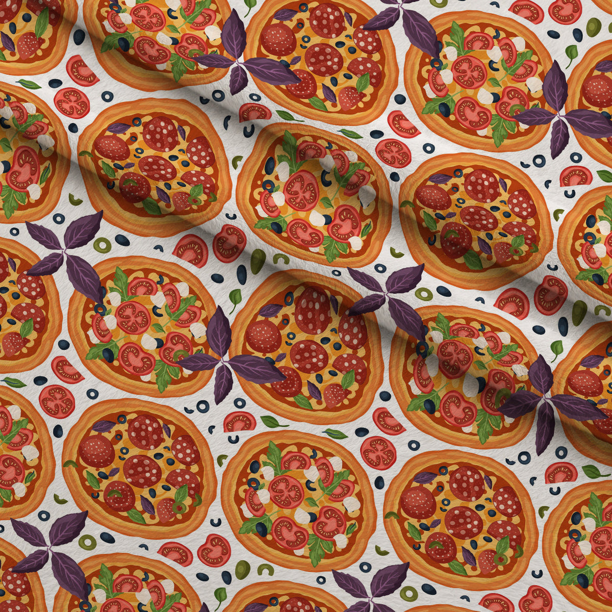 Trattoria Toppings Pattern 7 Fleece Fabric — fleece fabric folded close-up preview (mv-fleece-v1:lying)
