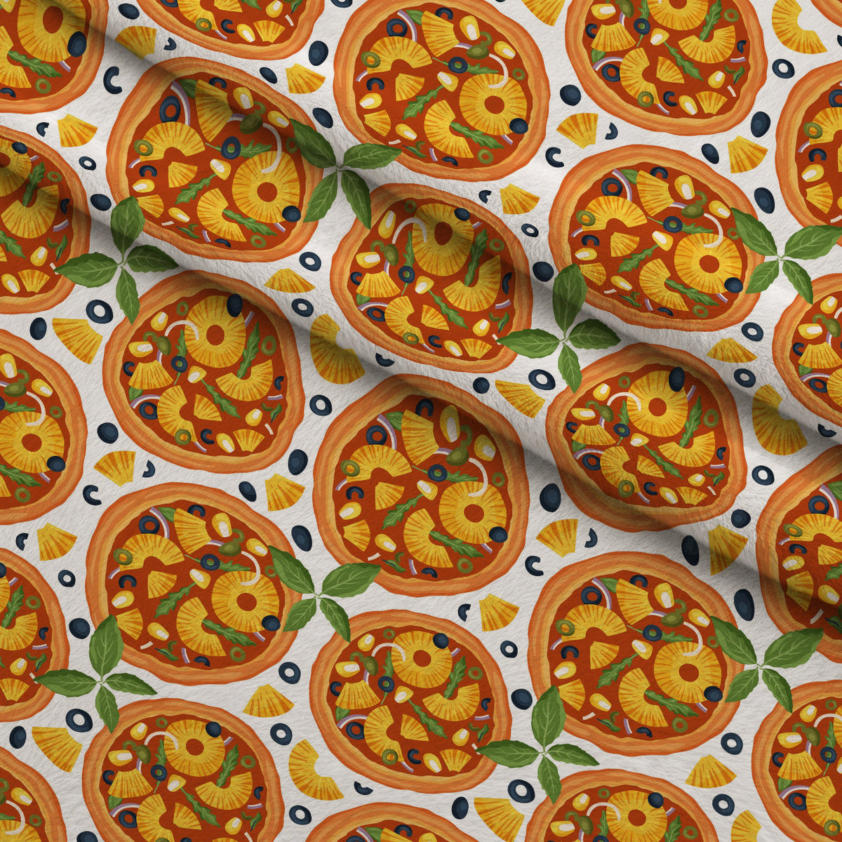 Trattoria Toppings Pattern 9 Fleece Fabric — fleece fabric folded close-up preview (mv-fleece-v1:lying)