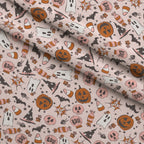 Trendy Pastel Halloween Fleece Fabric — fleece fabric folded close-up preview (mv-fleece-v1:lying)