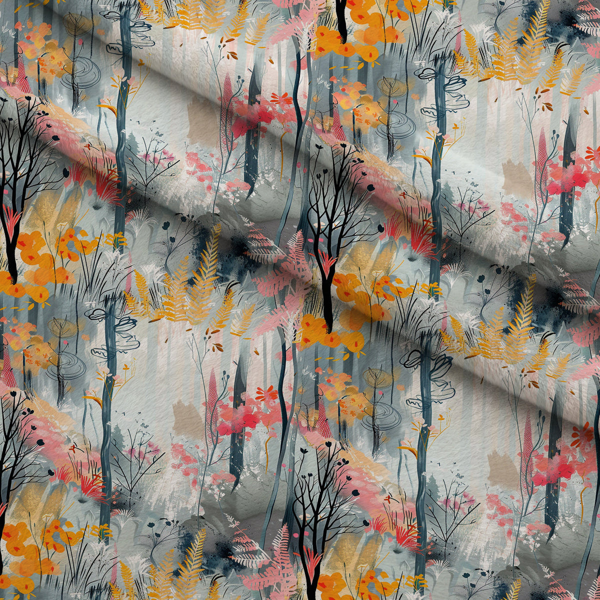 Twilight Grove Pattern 3 Fleece Fabric — fleece fabric folded close-up preview (mv-fleece-v1:lying)