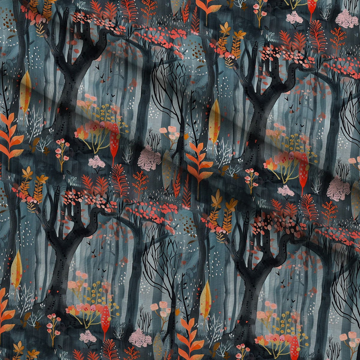 Twilight Grove Pattern 8 Fleece Fabric — fleece fabric folded close-up preview (mv-fleece-v1:lying)