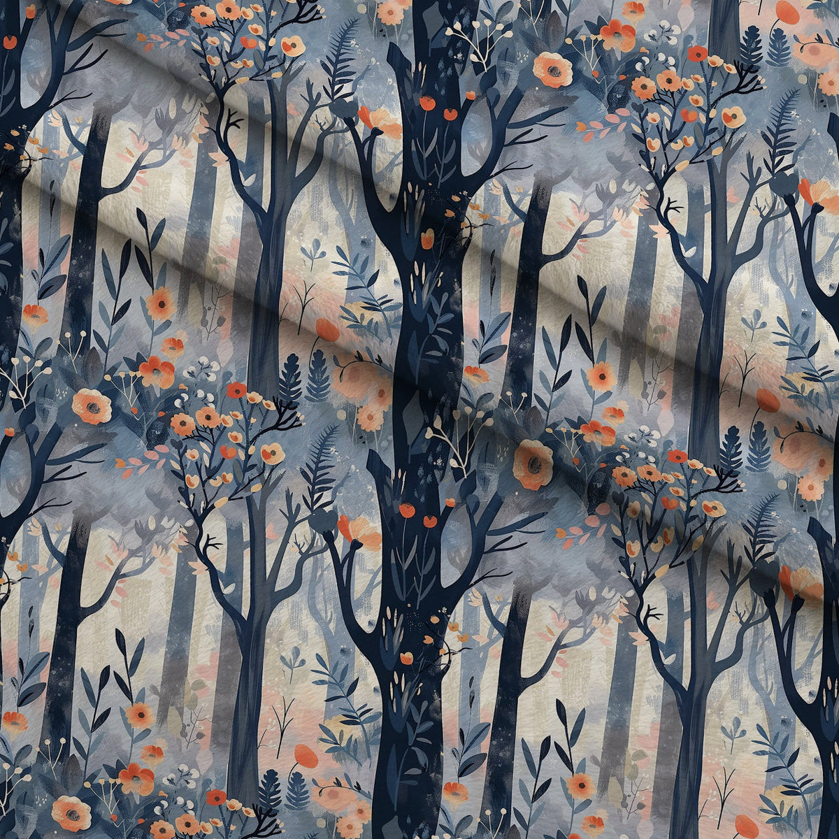 Twilight Grove Pattern 9 Fleece Fabric — fleece fabric folded close-up preview (mv-fleece-v1:lying)