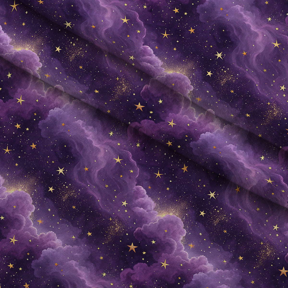Twilight Lullaby Pattern 1 Fleece Fabric — fleece fabric folded close-up preview (mv-fleece-v1:lying)