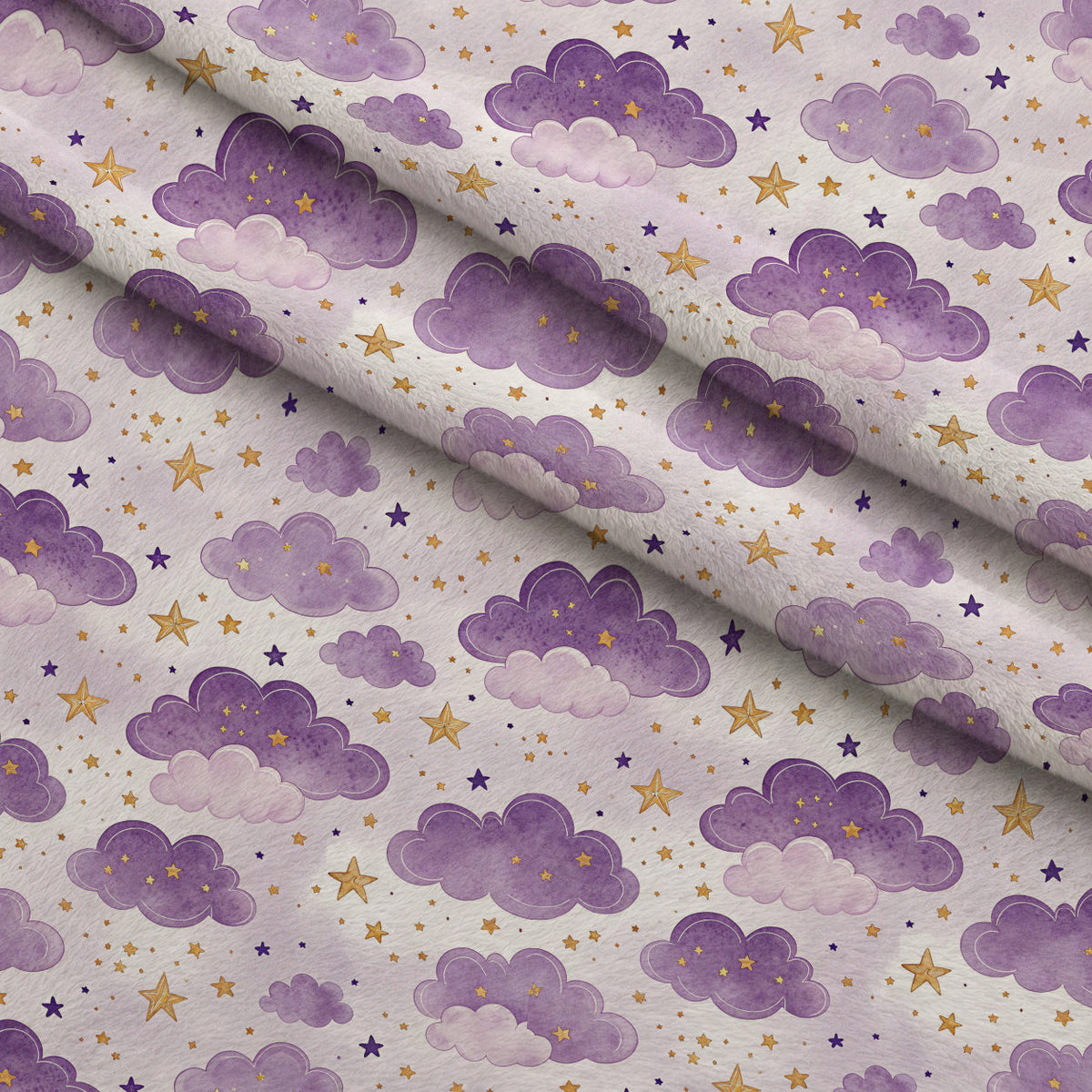 Twilight Lullaby Pattern 26 Fleece Fabric — fleece fabric folded close-up preview (mv-fleece-v1:lying)