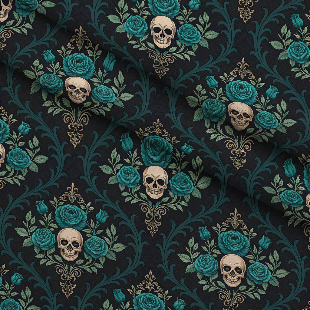 Twilight Rose Rookery Pattern 1 Fleece Fabric — fleece fabric folded close-up preview (mv-fleece-v1:lying)