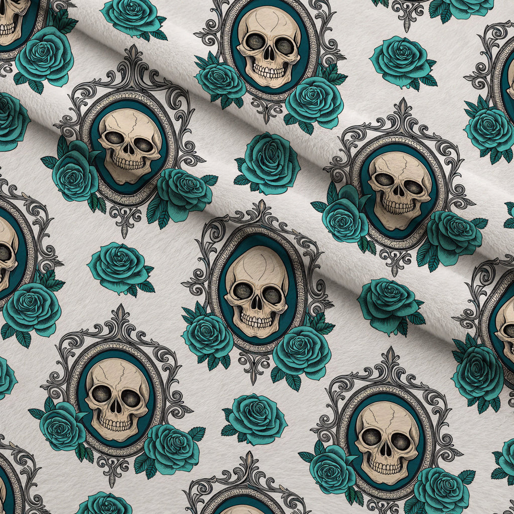 Twilight Rose Rookery Pattern 11 Fleece Fabric — fleece fabric folded close-up preview (mv-fleece-v1:lying)