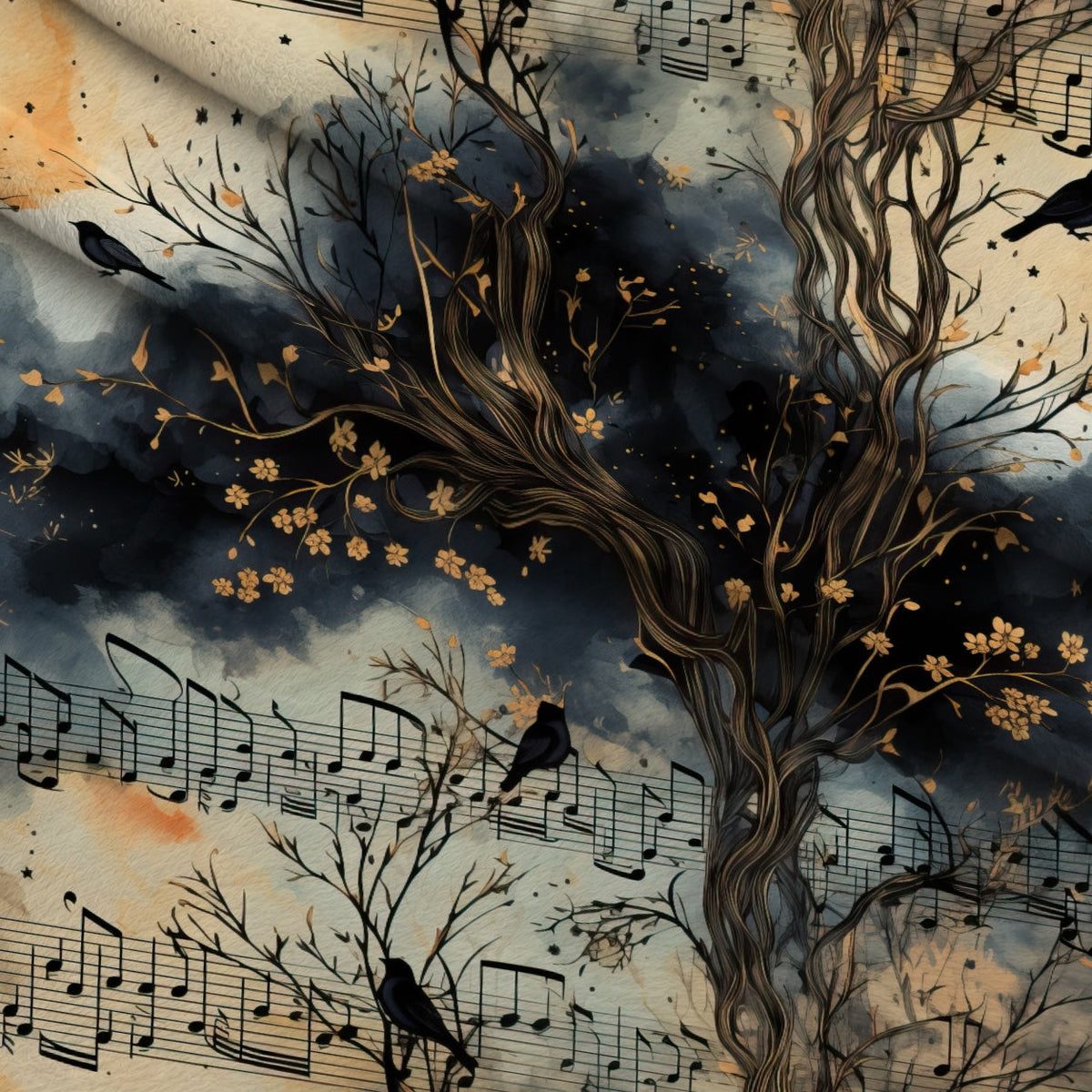 Twilight Serenade Pattern 8 Fleece Fabric — fleece fabric folded close-up preview (mv-fleece-v1:lying)
