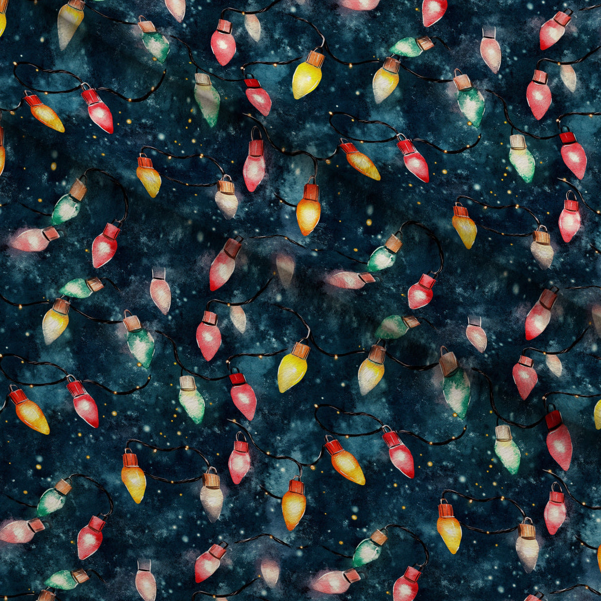 Twinkle Bulb Strings Pattern 10 Fleece Fabric — fleece fabric folded close-up preview (mv-fleece-v1:lying)