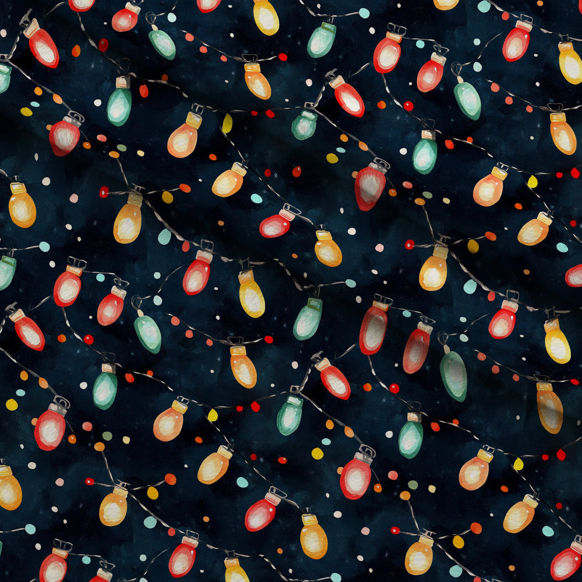 Twinkle Bulb Strings Pattern 11 Fleece Fabric — fleece fabric folded close-up preview (mv-fleece-v1:lying)