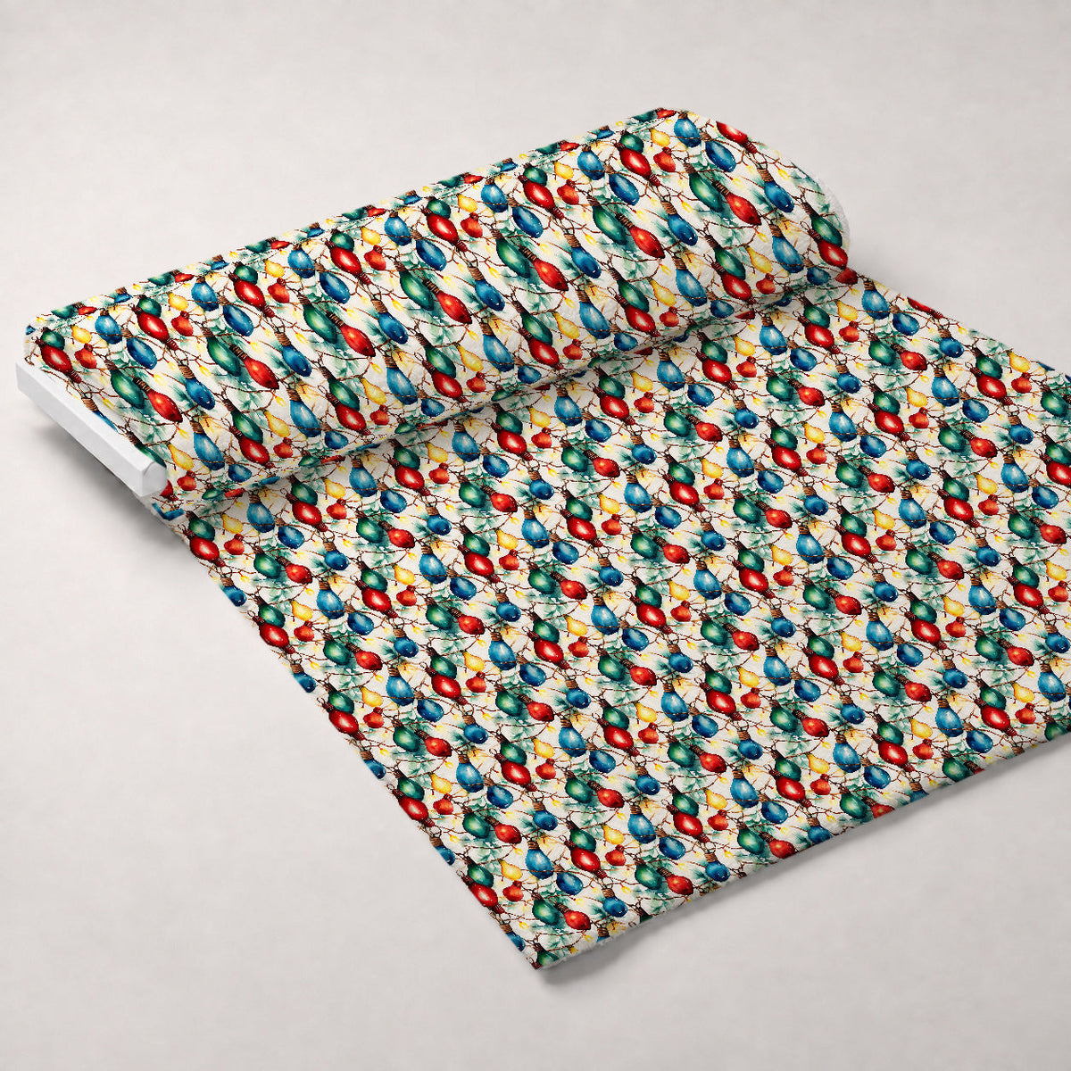 Twinkle Bulb Strings Pattern 13 Fleece Fabric — fleece fabric unrolled bolt preview (mv-fleece-v1:bolt)