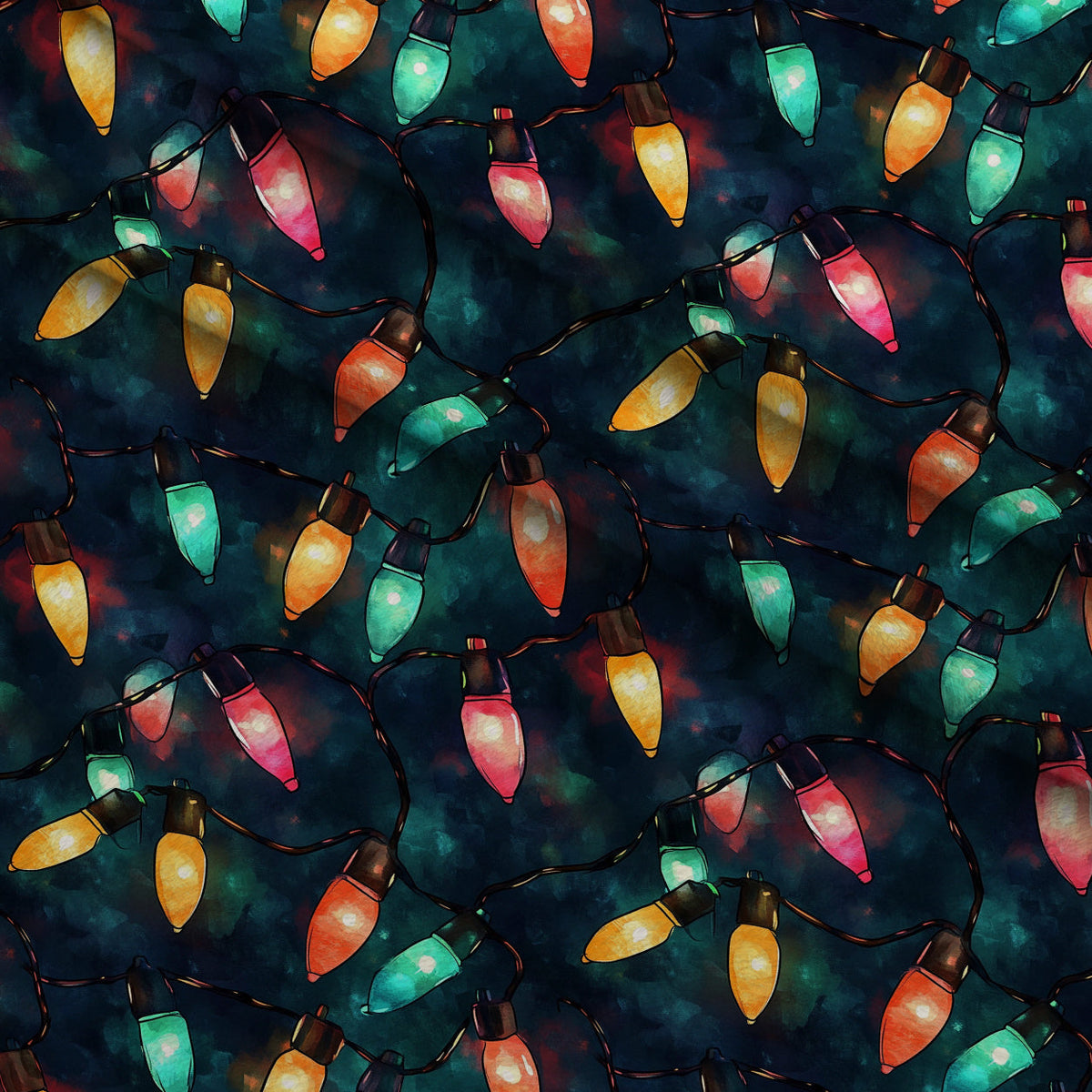 Twinkle Bulb Strings Pattern 5 Fleece Fabric — fleece fabric folded close-up preview (mv-fleece-v1:lying)