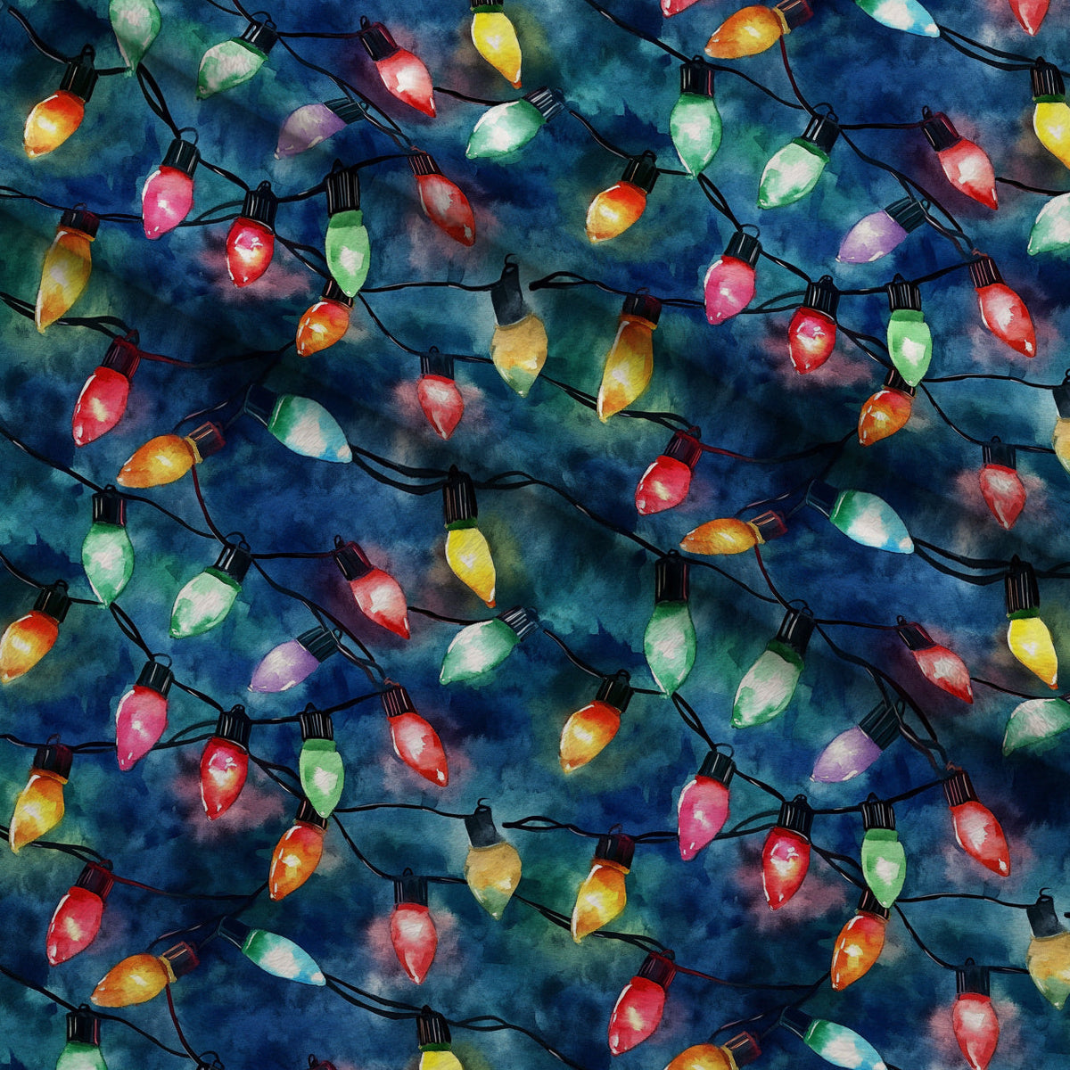 Twinkle Bulb Strings Pattern 8 Fleece Fabric — fleece fabric folded close-up preview (mv-fleece-v1:lying)