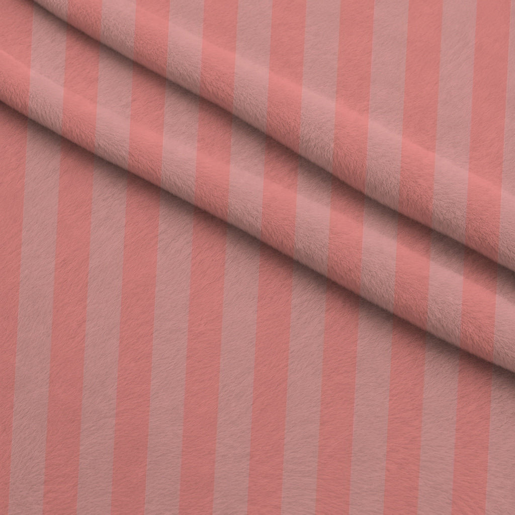 Two Tone Peach Puff Stripes Fleece Fabric — fleece fabric folded close-up preview (mv-fleece-v1:lying)