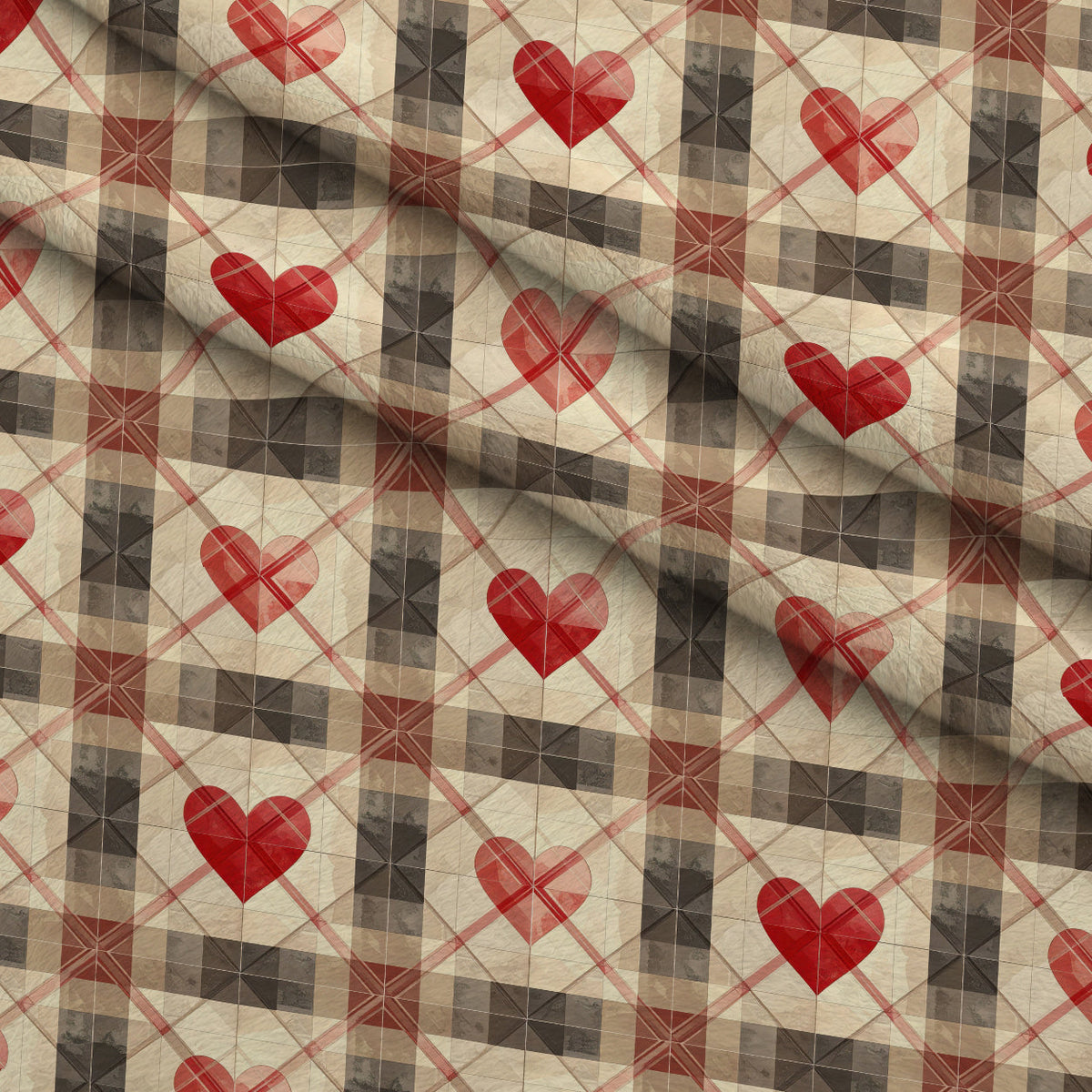 Valentine Plaid Pattern 9 Fleece Fabric — fleece fabric folded close-up preview (mv-fleece-v1:lying)