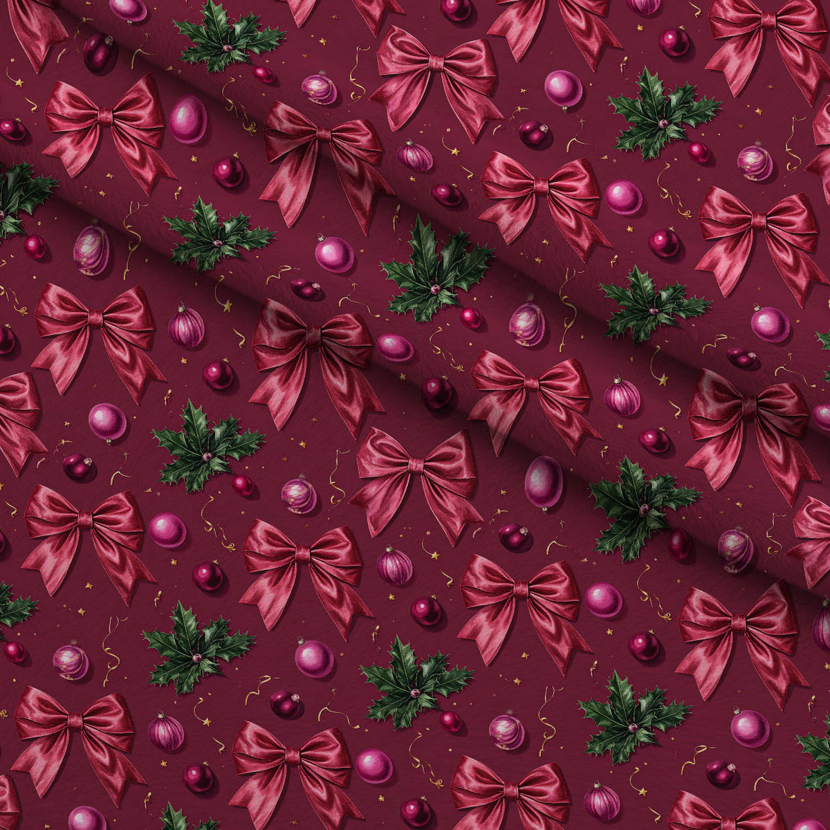 Velvet Noel Garden Pattern 10 Fleece Fabric — fleece fabric folded close-up preview (mv-fleece-v1:lying)