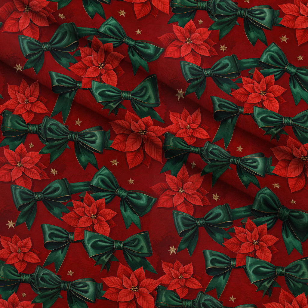 Velvet Noel Garden Pattern 14 Fleece Fabric — fleece fabric folded close-up preview (mv-fleece-v1:lying)