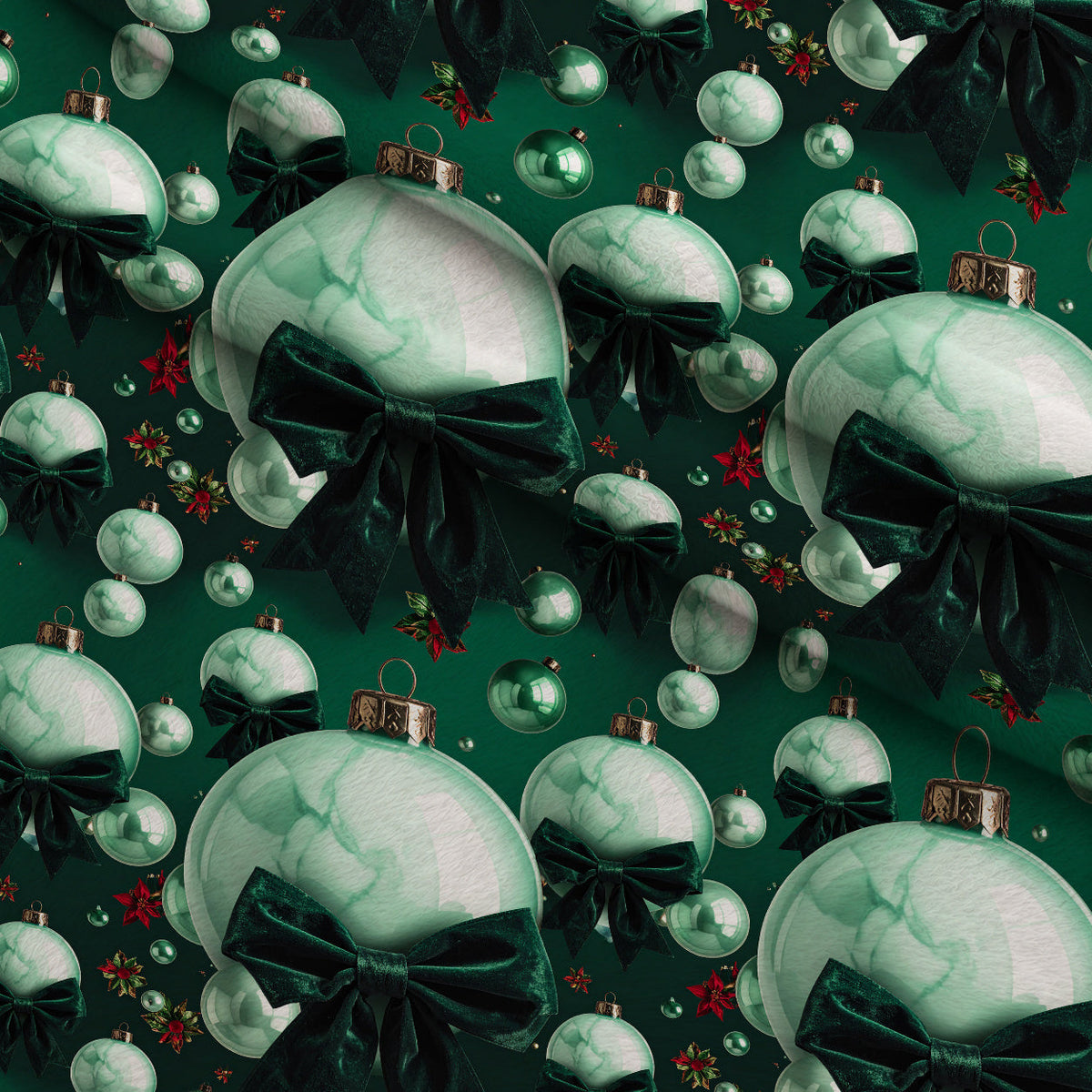 Velvet Noel Garden Pattern 17 Fleece Fabric — fleece fabric folded close-up preview (mv-fleece-v1:lying)