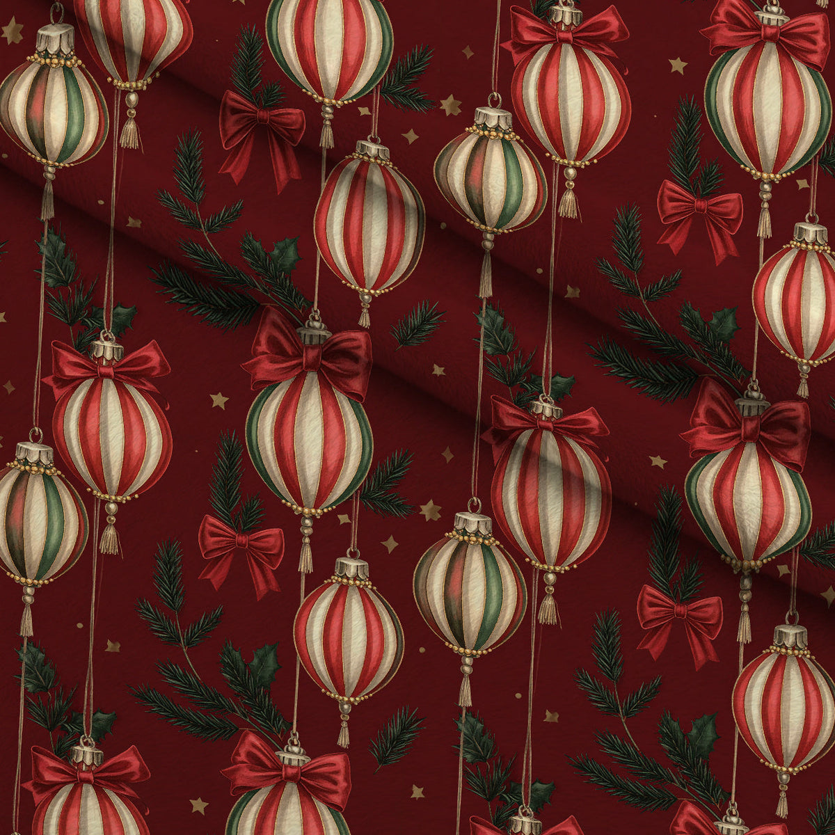 Velvet Noel Garden Pattern 3 Fleece Fabric — fleece fabric folded close-up preview (mv-fleece-v1:lying)