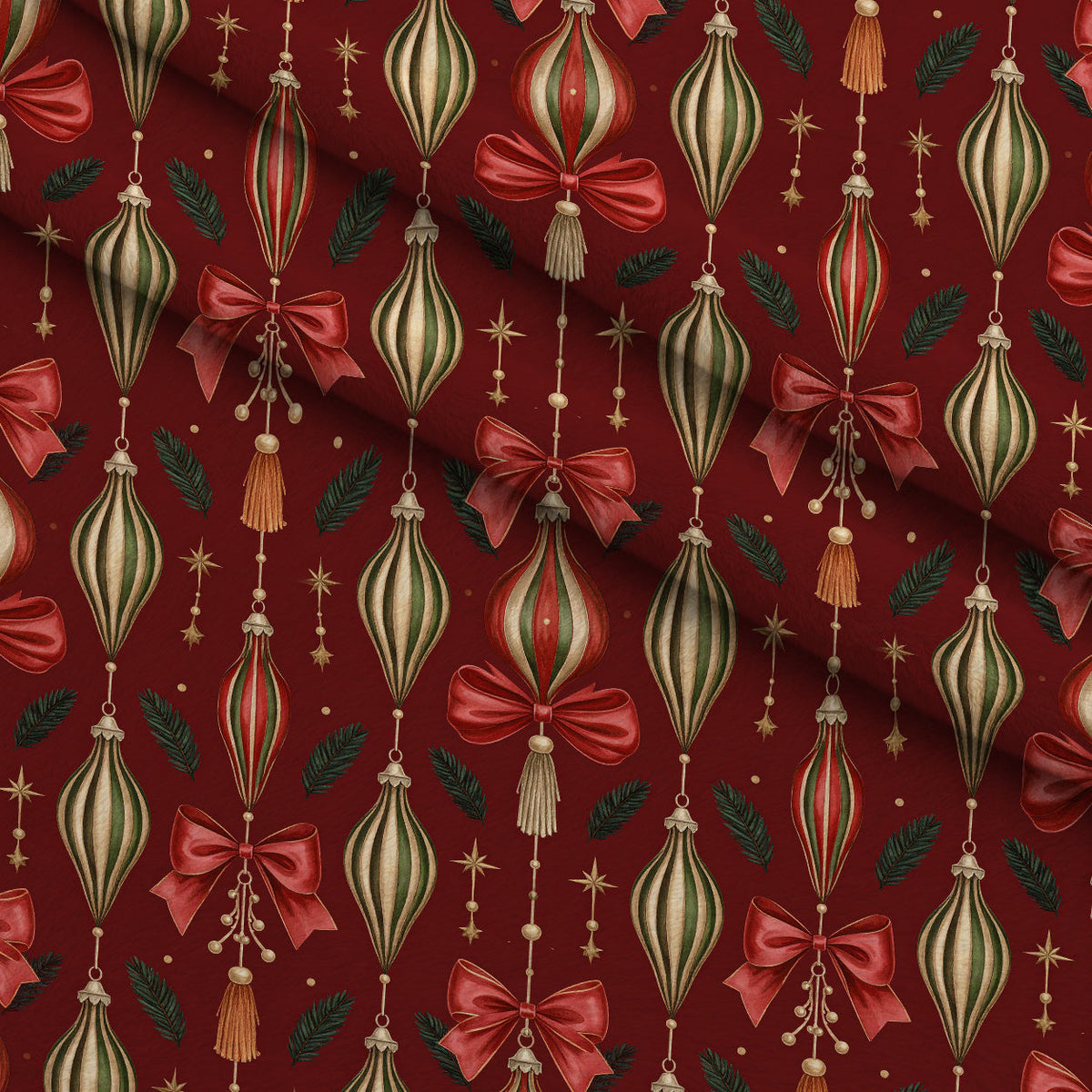 Velvet Noel Garden Pattern 4 Fleece Fabric — fleece fabric folded close-up preview (mv-fleece-v1:lying)