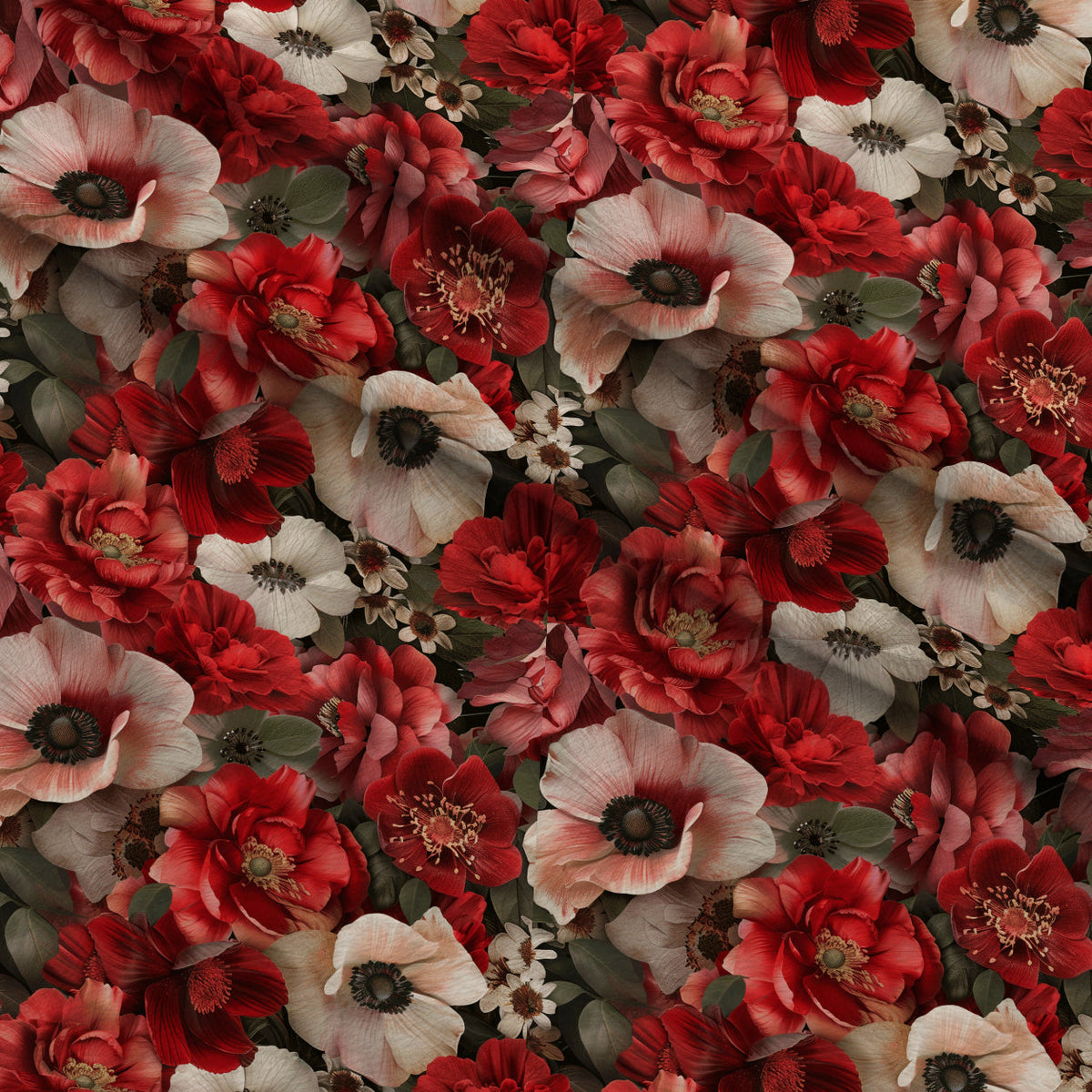 Velvet Rose Garden Pattern 1 Fleece Fabric — fleece fabric folded close-up preview (mv-fleece-v1:lying)