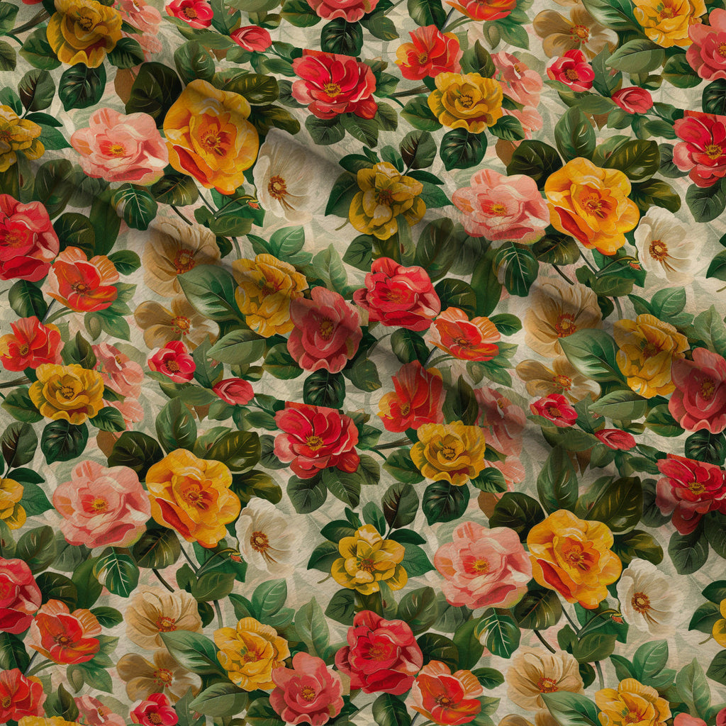 Velvet Rose Garden Pattern 10 Fleece Fabric — fleece fabric folded close-up preview (mv-fleece-v1:lying)
