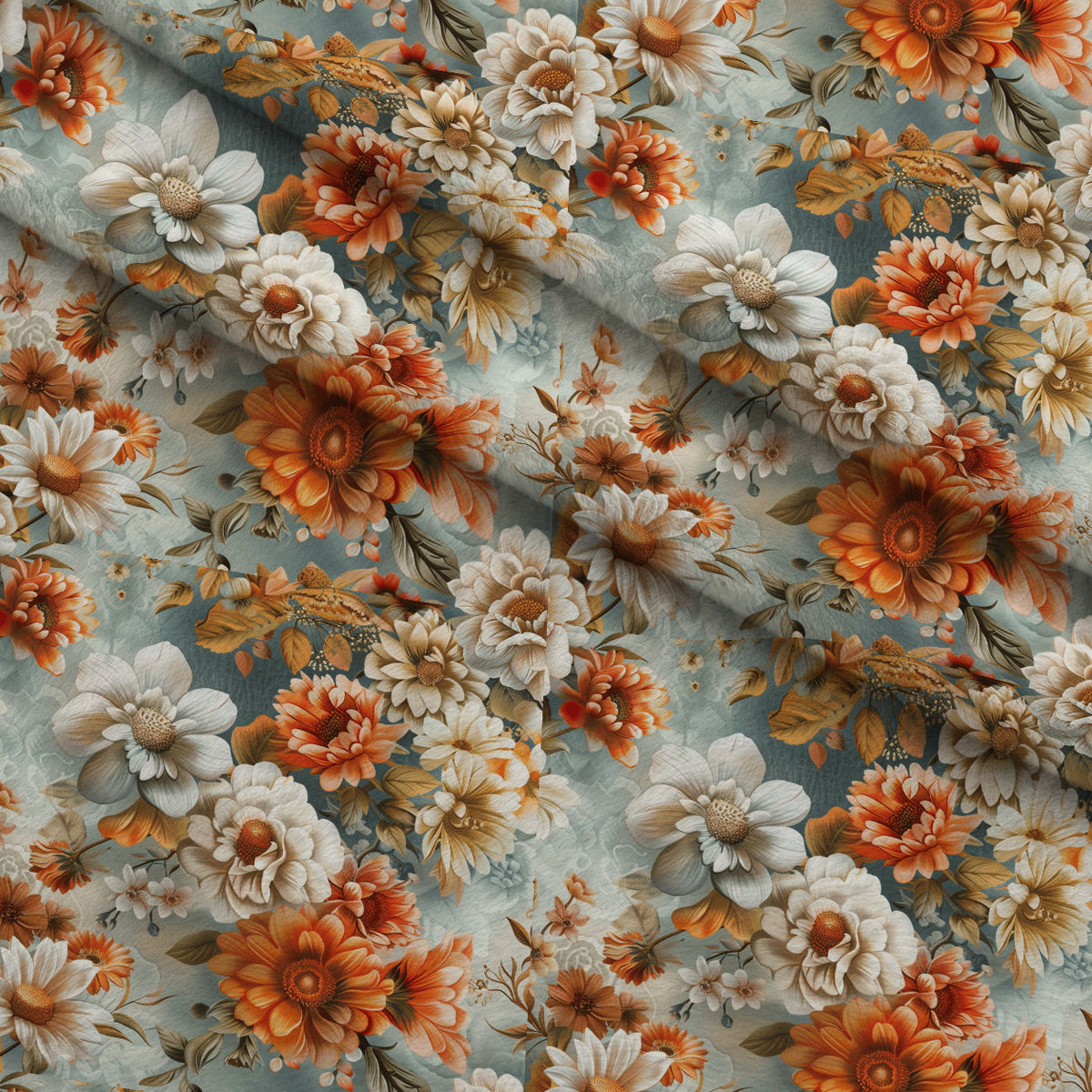 Velvet Rose Garden Pattern 14 Fleece Fabric — fleece fabric folded close-up preview (mv-fleece-v1:lying)