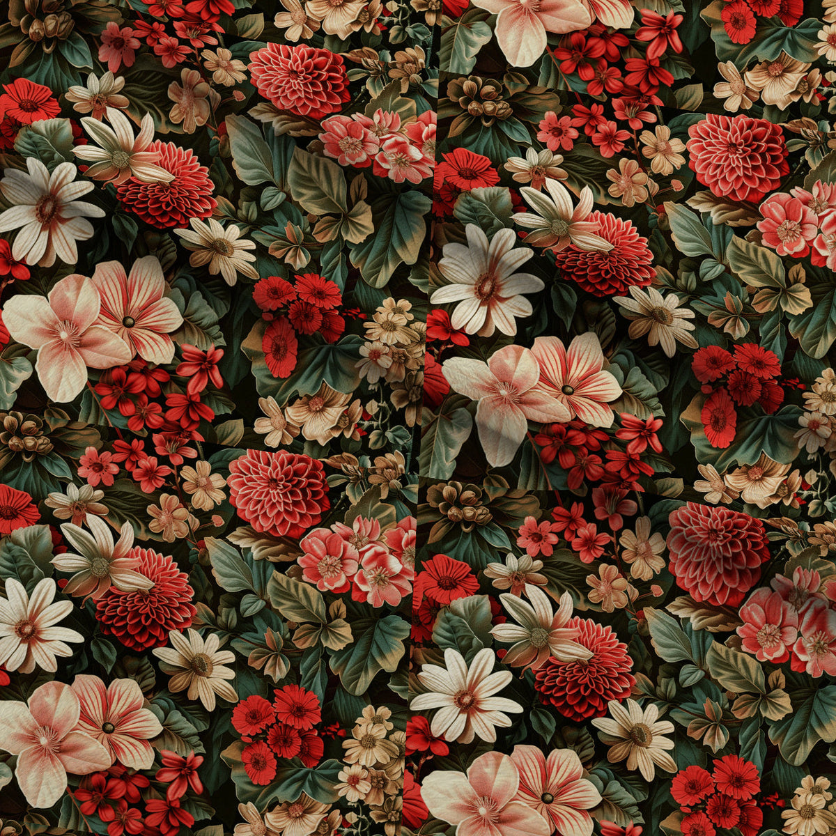 Velvet Rose Garden Pattern 18 Fleece Fabric — fleece fabric folded close-up preview (mv-fleece-v1:lying)