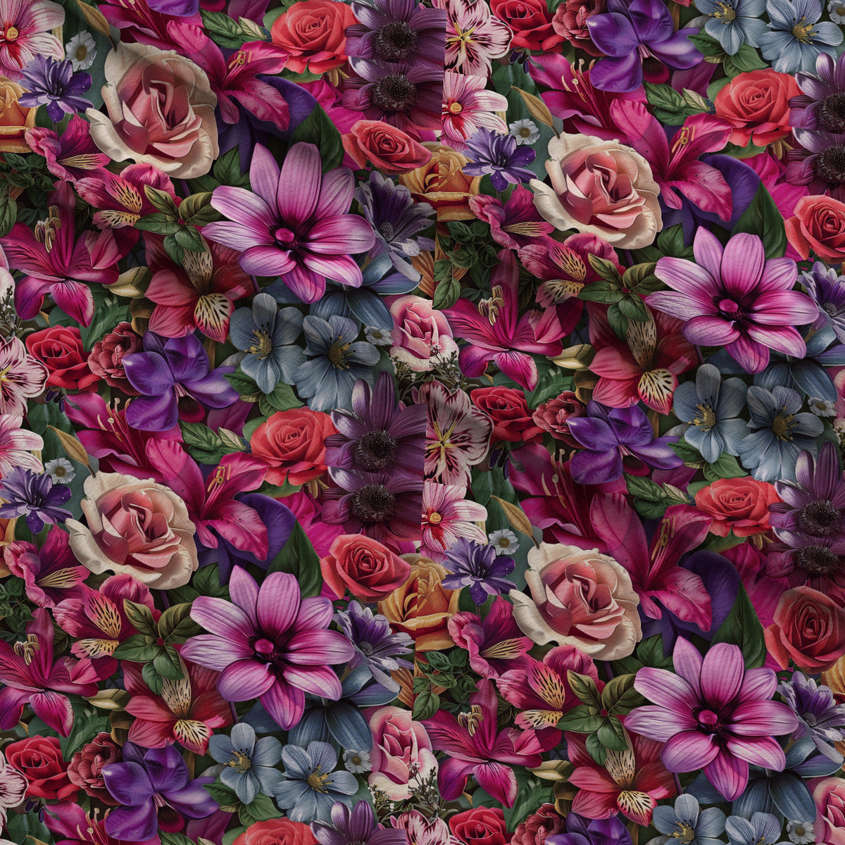 Velvet Rose Garden Pattern 19 Fleece Fabric — fleece fabric folded close-up preview (mv-fleece-v1:lying)