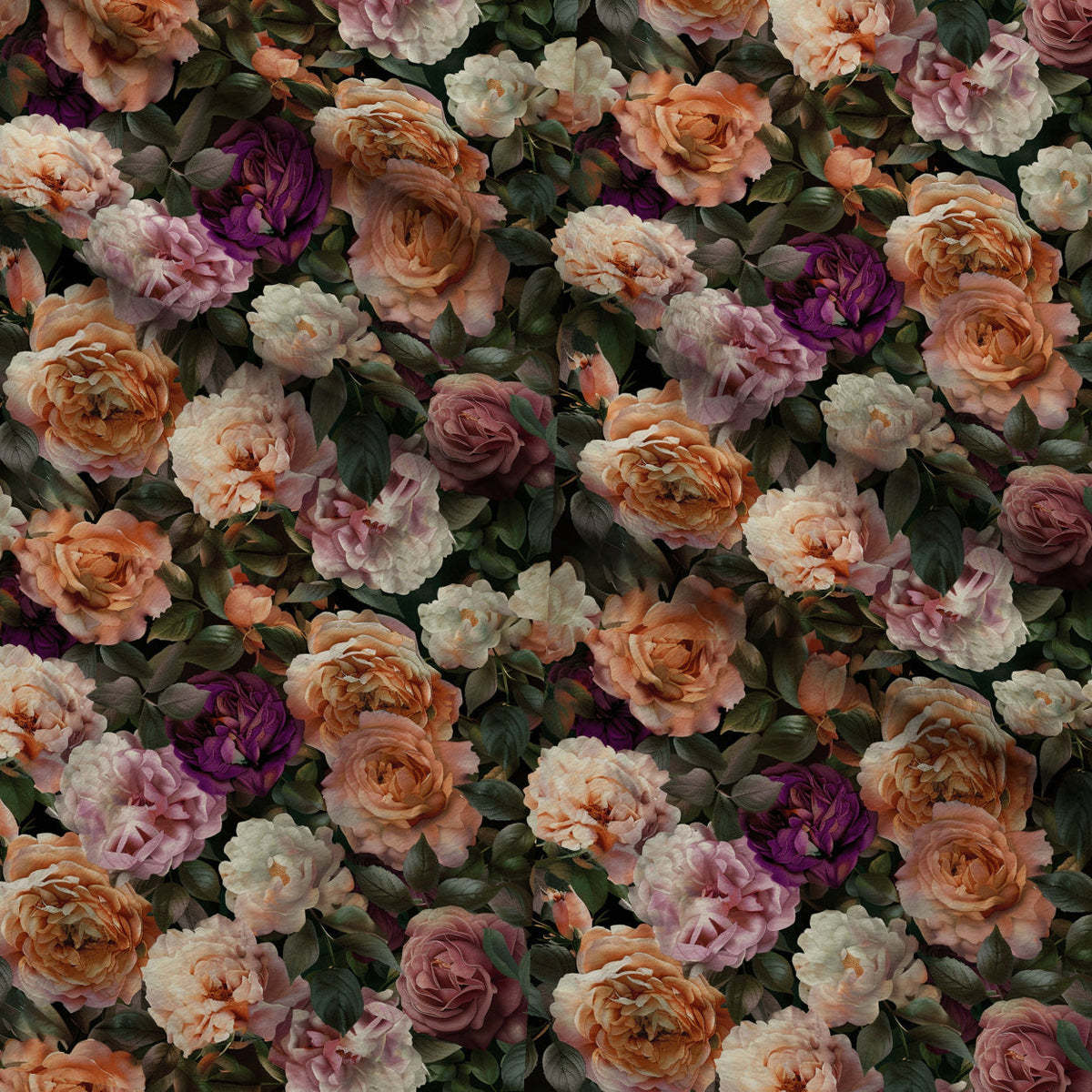 Velvet Rose Garden Pattern 20 Fleece Fabric — fleece fabric folded close-up preview (mv-fleece-v1:lying)