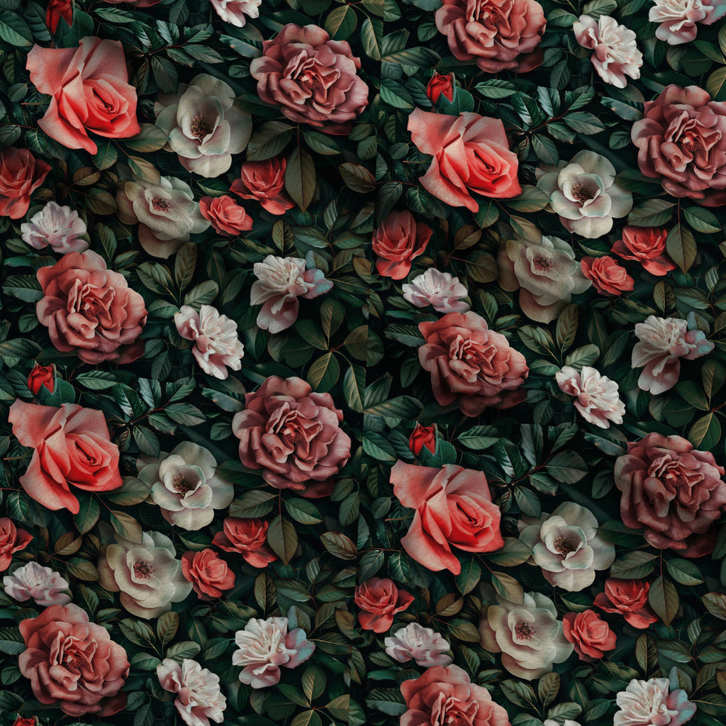 Velvet Rose Garden Pattern 7 Fleece Fabric — fleece fabric folded close-up preview (mv-fleece-v1:lying)