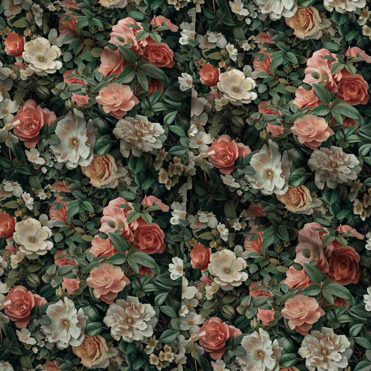 Velvet Rose Garden Pattern 9 Fleece Fabric — fleece fabric folded close-up preview (mv-fleece-v1:lying)