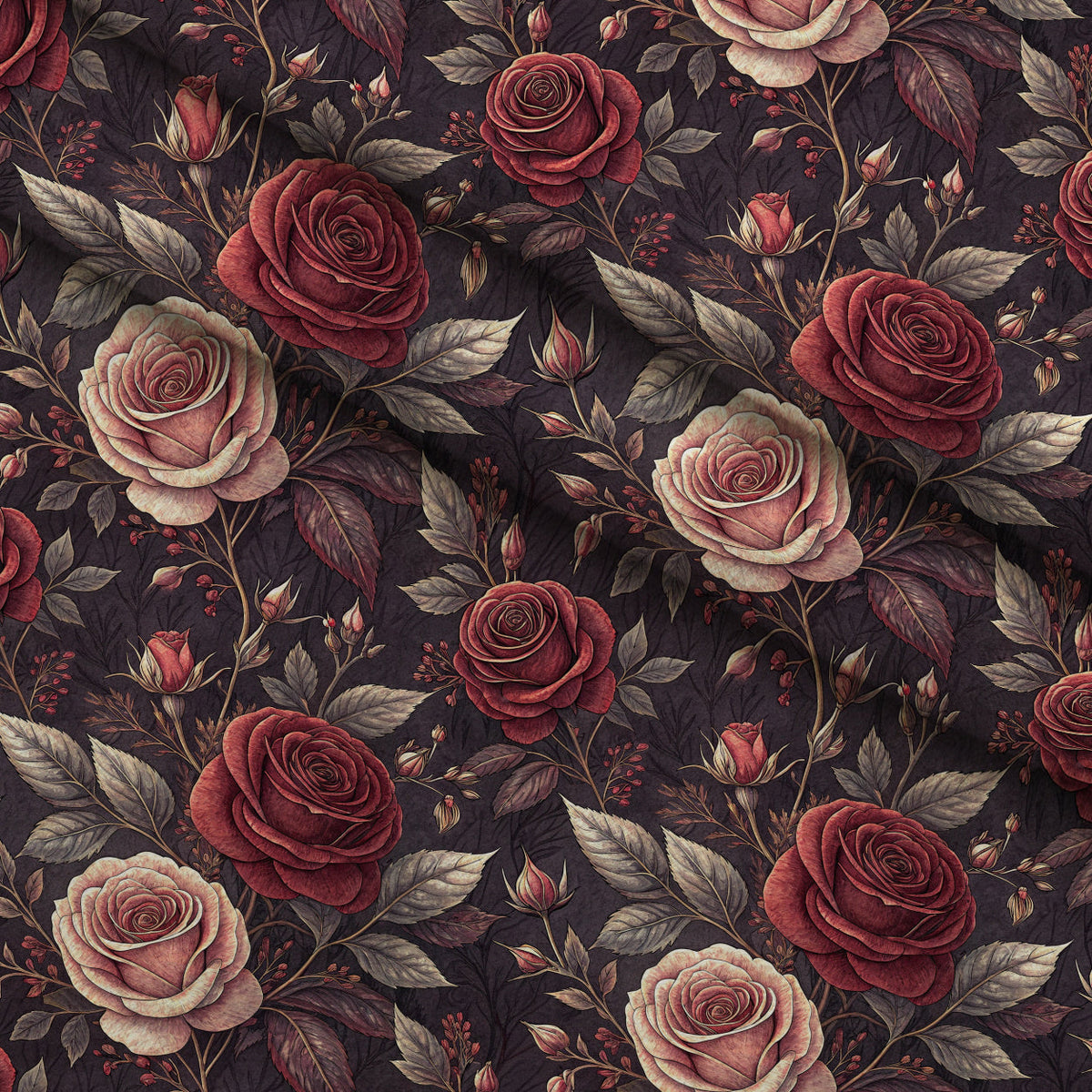 Velvet Rose Reverie Pattern 12 Fleece Fabric — fleece fabric folded close-up preview (mv-fleece-v1:lying)