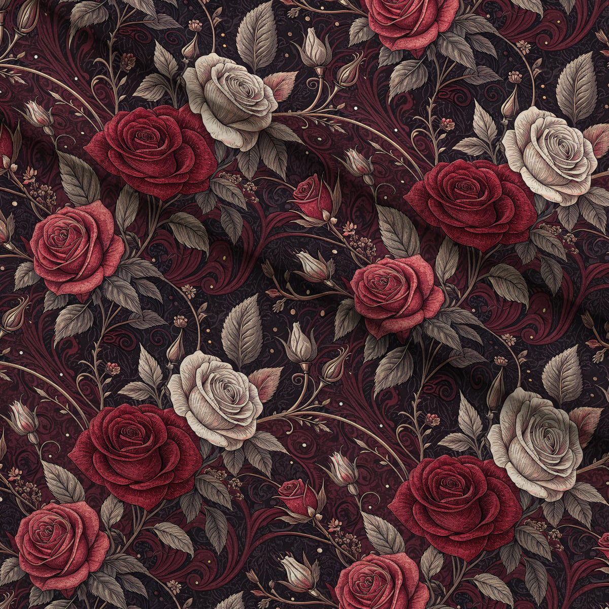Velvet Rose Reverie Pattern 13 Fleece Fabric — fleece fabric folded close-up preview (mv-fleece-v1:lying)