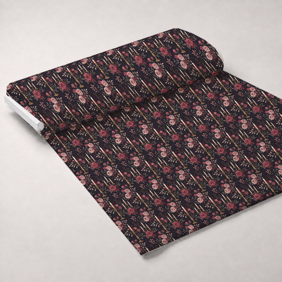 Velvet Rose Reverie Pattern 16 Fleece Fabric — fleece fabric unrolled bolt preview (mv-fleece-v1:bolt)