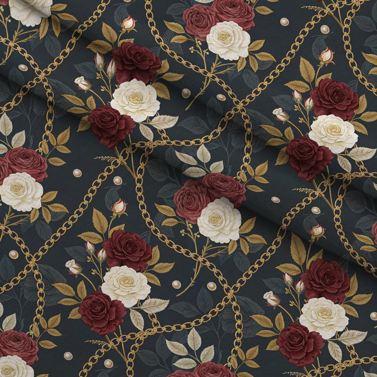 Velvet Rose Reverie Pattern 2 Fleece Fabric — fleece fabric folded close-up preview (mv-fleece-v1:lying)