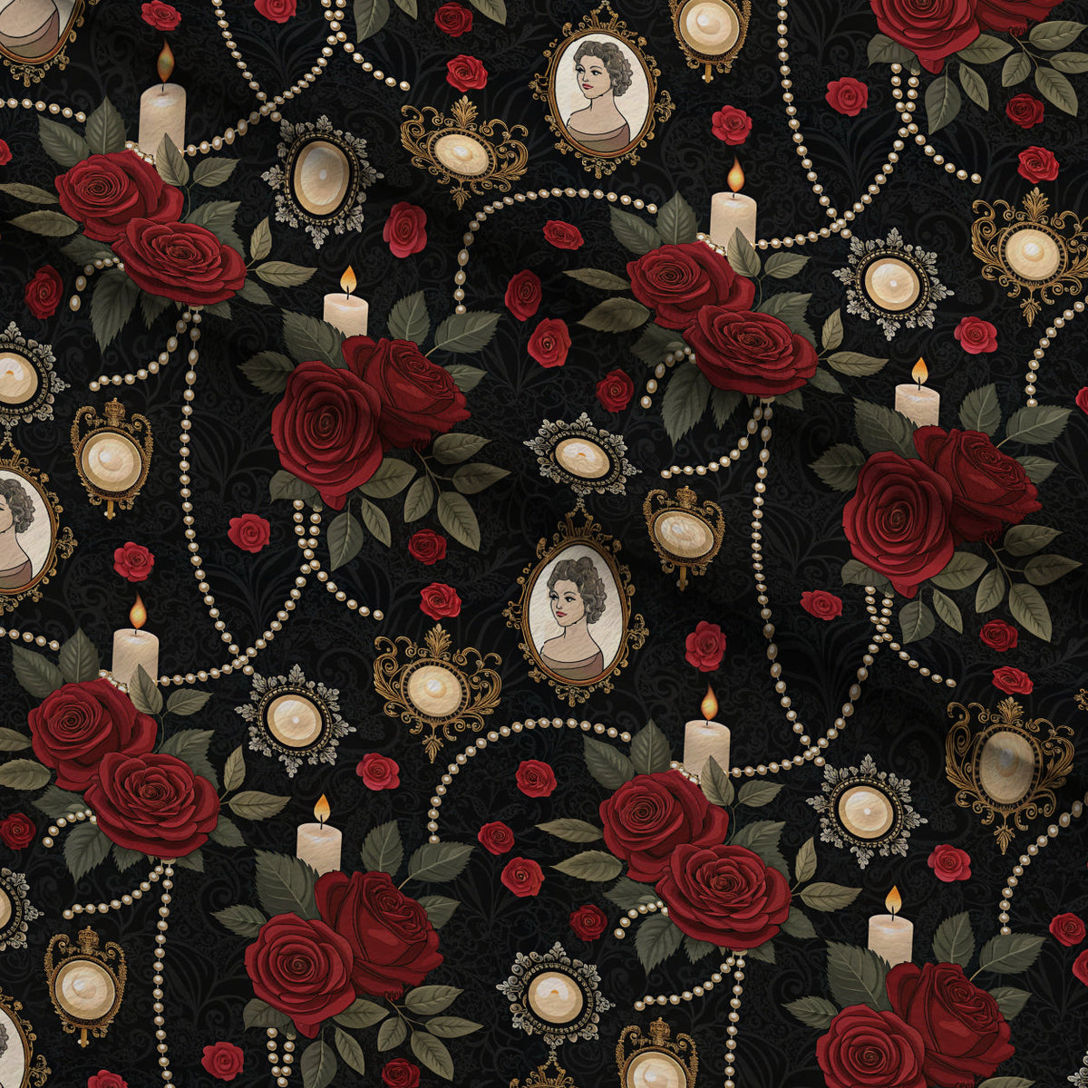 Velvet Rose Reverie Pattern 21 Fleece Fabric — fleece fabric folded close-up preview (mv-fleece-v1:lying)