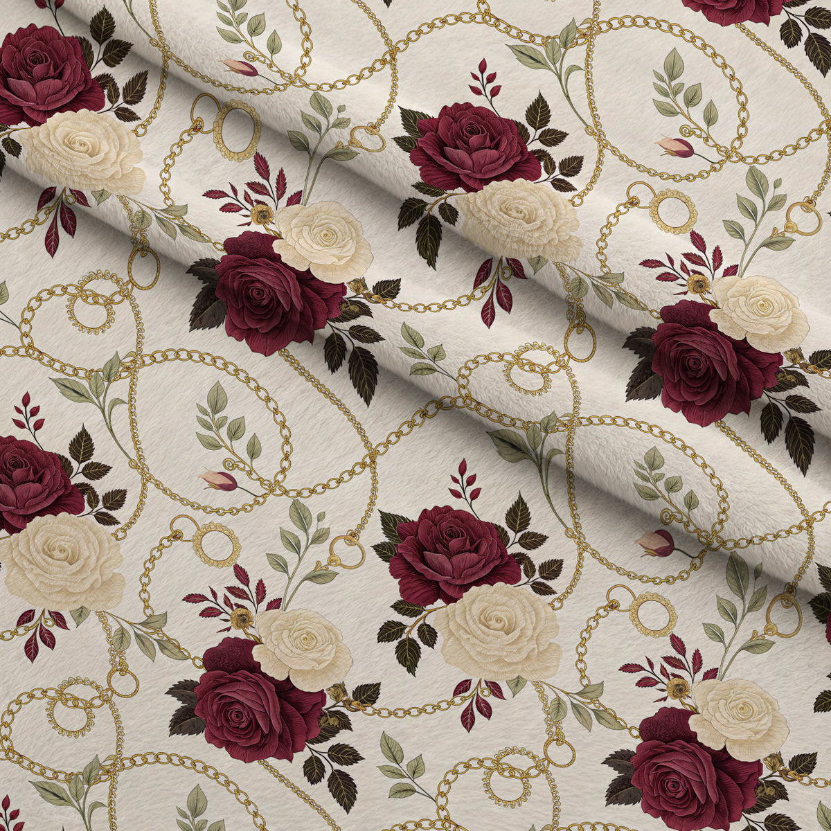 Velvet Rose Reverie Pattern 3 Fleece Fabric — fleece fabric folded close-up preview (mv-fleece-v1:lying)