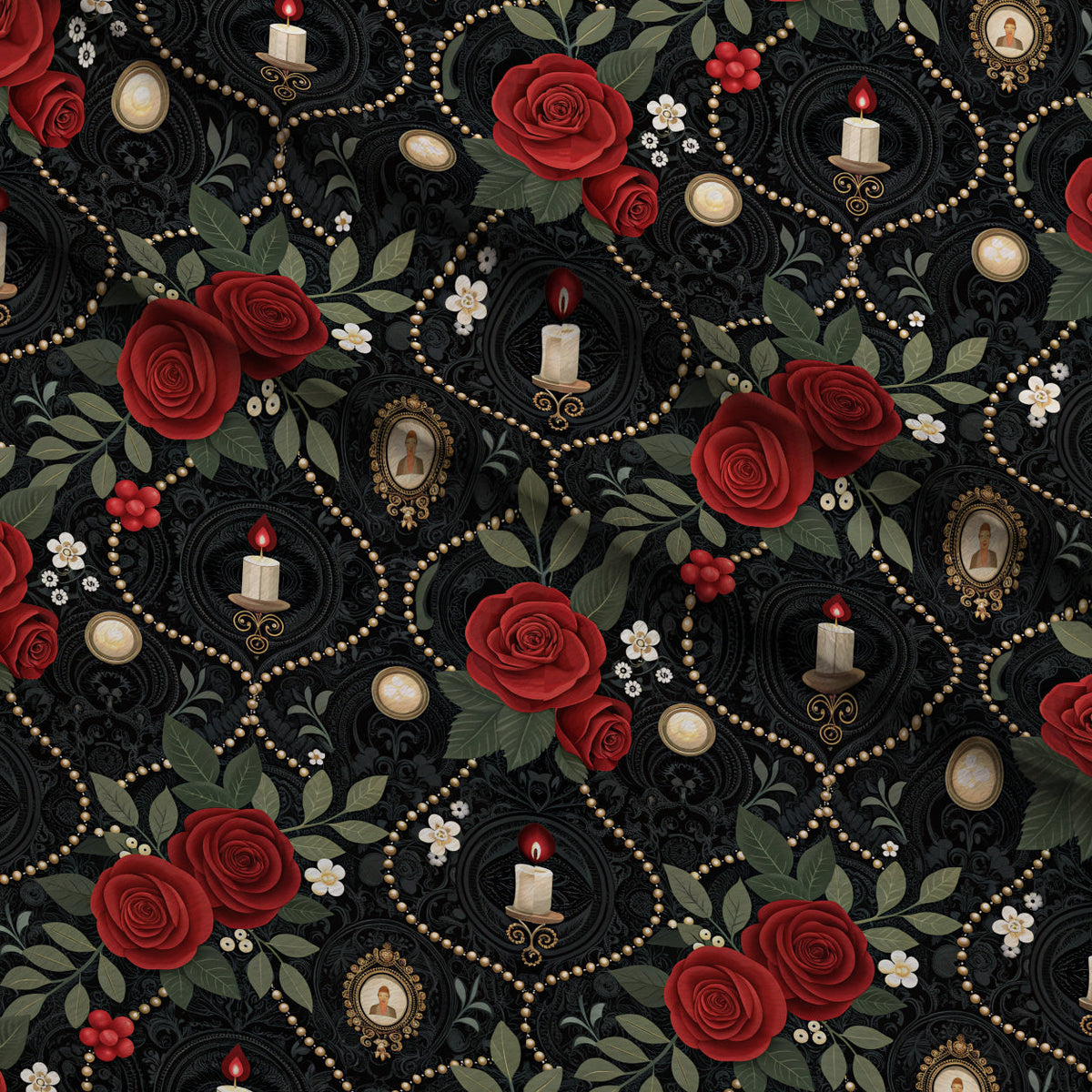 Velvet Rose Reverie Pattern 4 Fleece Fabric — fleece fabric folded close-up preview (mv-fleece-v1:lying)