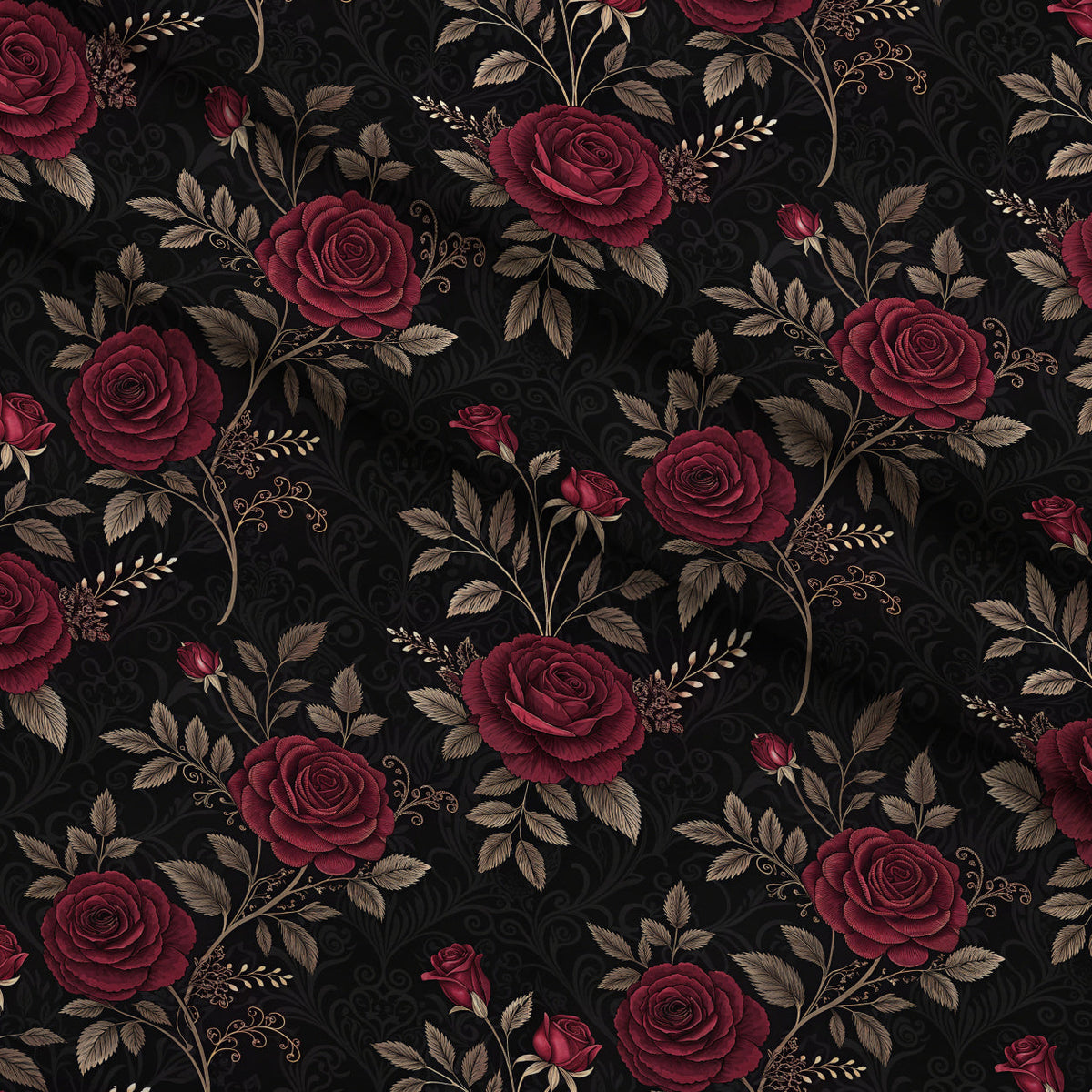 Velvet Rose Reverie Pattern 5 Fleece Fabric — fleece fabric folded close-up preview (mv-fleece-v1:lying)