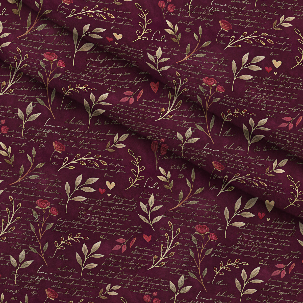 Velvet Rose Reverie Pattern 7 Fleece Fabric — fleece fabric folded close-up preview (mv-fleece-v1:lying)