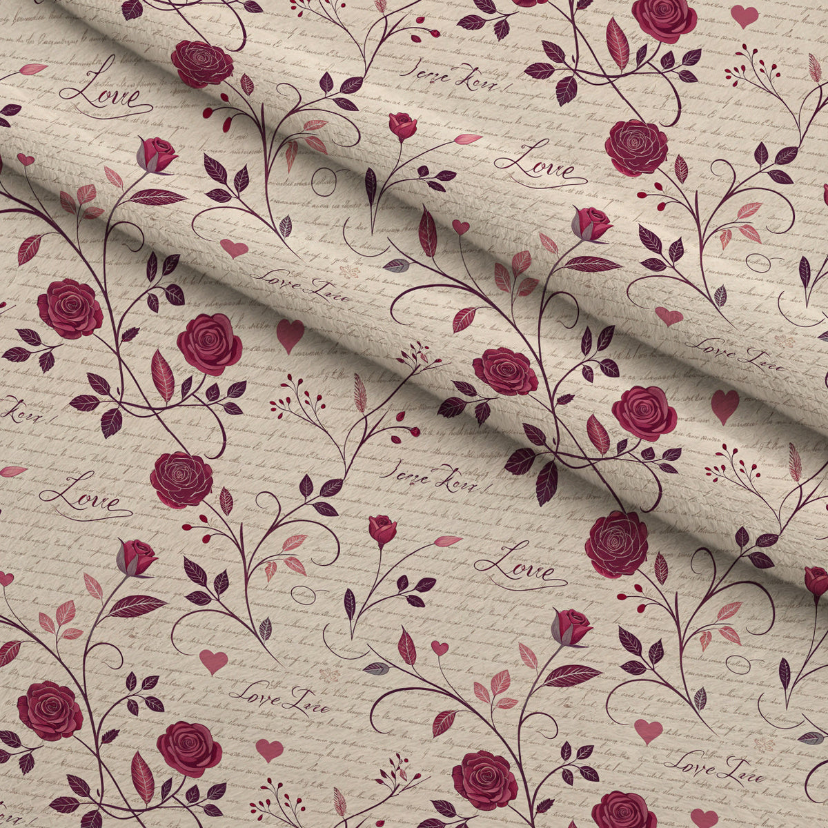 Velvet Rose Reverie Pattern 8 Fleece Fabric — fleece fabric folded close-up preview (mv-fleece-v1:lying)