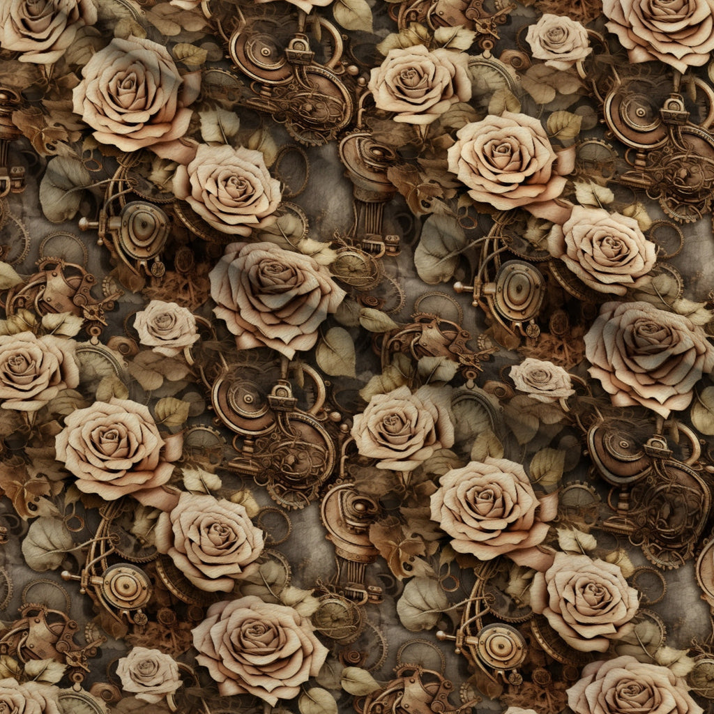 Victorian Aeronaut Pattern 4 Fleece Fabric — fleece fabric folded close-up preview (mv-fleece-v1:lying)