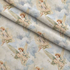 Vintage Angels in Heavenly Skies Pattern 16 Fleece Fabric — fleece fabric folded close-up preview (mv-fleece-v1:lying)