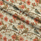 Vintage Aviary Pattern 6 Fleece Fabric — fleece fabric folded close-up preview (mv-fleece-v1:lying)