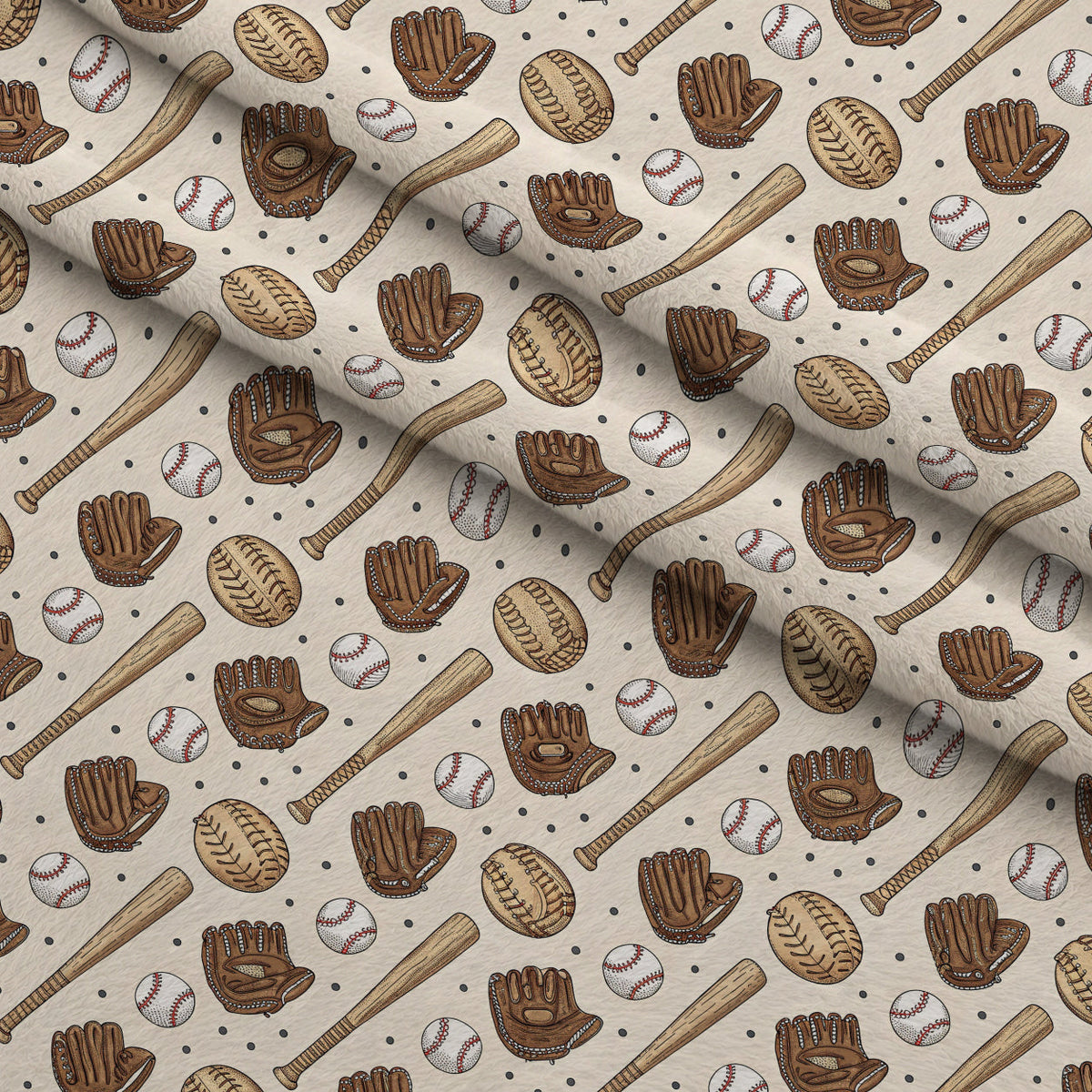 Vintage Ballpark Pattern 15 Fleece Fabric — fleece fabric folded close-up preview (mv-fleece-v1:lying)