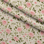 Vintage Blush Blooms Pattern 2 Fleece Fabric — fleece fabric folded close-up preview (mv-fleece-v1:lying)