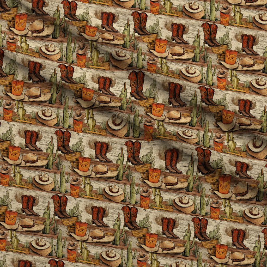Vintage Frontier Pattern 12 Fleece Fabric — fleece fabric folded close-up preview (mv-fleece-v1:lying)