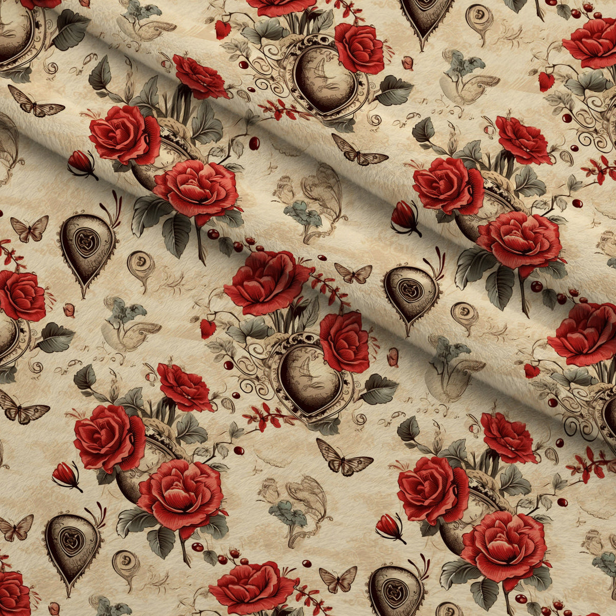Vintage Valentines Day Pattern 10 Fleece Fabric — fleece fabric folded close-up preview (mv-fleece-v1:lying)