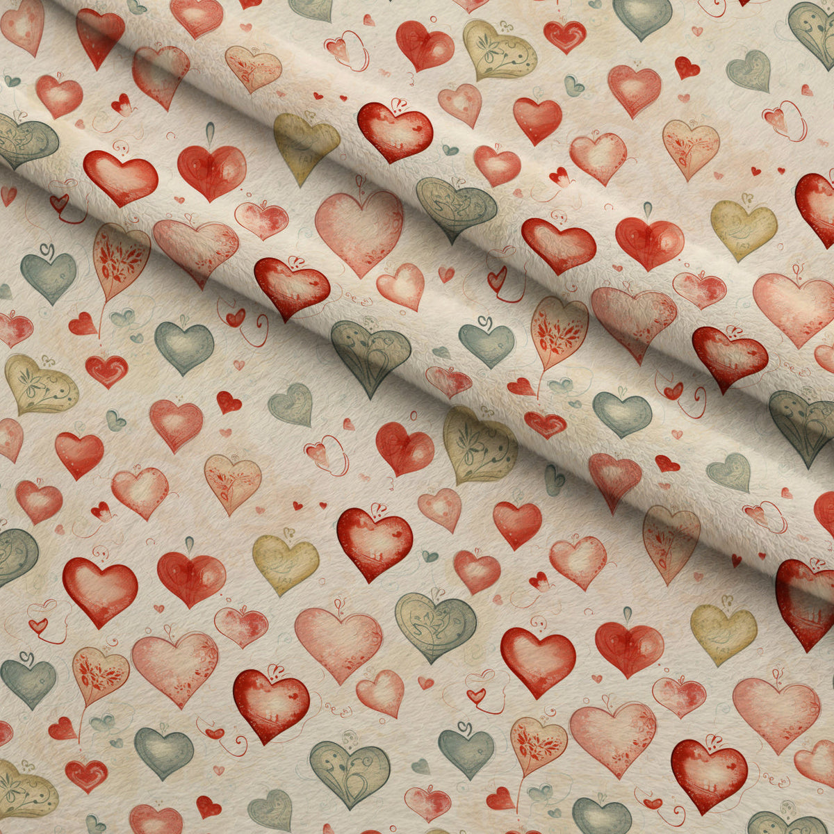 Vintage Valentines Day Pattern 17 Fleece Fabric — fleece fabric folded close-up preview (mv-fleece-v1:lying)