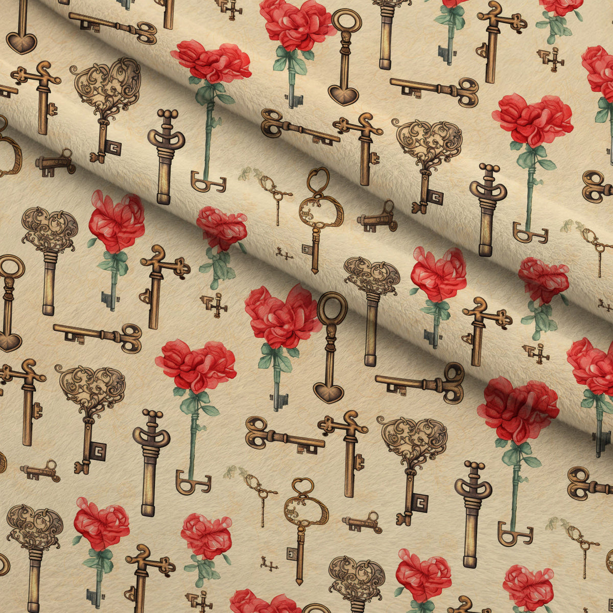 Vintage Valentines Day Pattern 23 Fleece Fabric — fleece fabric folded close-up preview (mv-fleece-v1:lying)